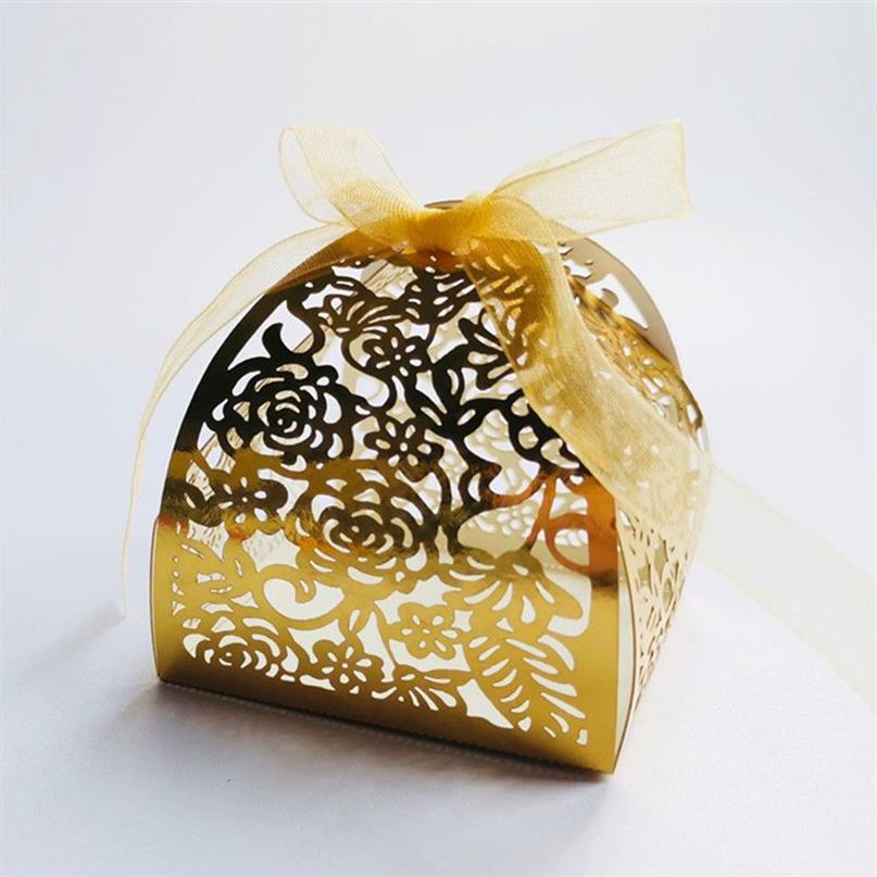 50 Laser Cut Flower Wedding Dragee Candy Box Wedding Gift for Guest Wedding Favors and Gifts Deco Mariage Chocolate Box 210292M