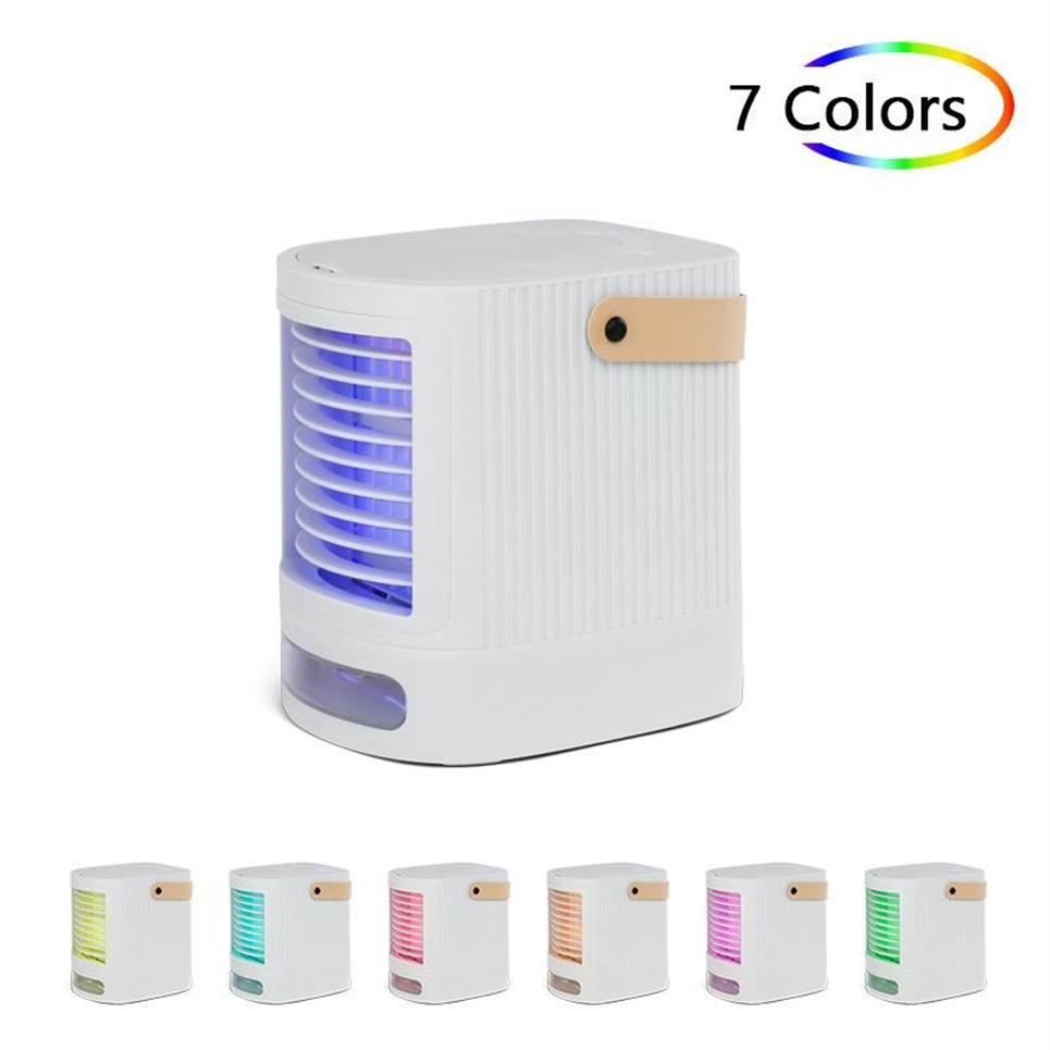 Electric Fans Yenvk Air Conditioner Mini Cooler Desktop Fan USB Laddningsbar för resor hem och badrum2872