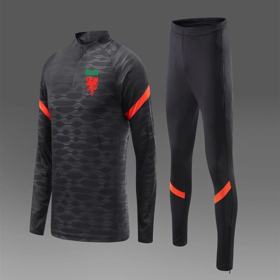 Tute da calcio da uomo della nazionale di calcio del Galles tuta da allenamento corsa all'aperto autunno e inverno kit da calcio bambini 262j