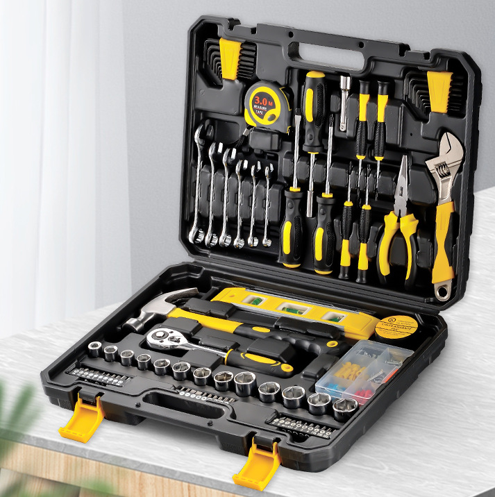 Home Auto Tool Set Combination Hand Tools Repair Tool kit with Plastic Toolbox Storage Case