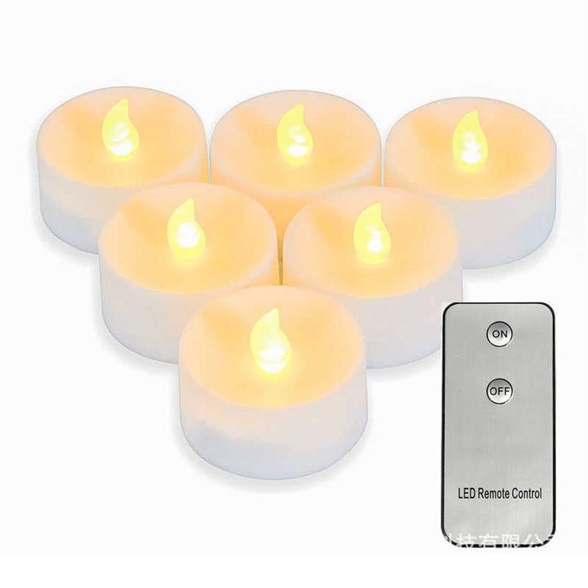 Pakiet 6 LED lampy herbacianych z zdalnie działającymi baterią AAA bez flwiowo -migoczących świec Tealight z timerem na ślub Dec H0909242k