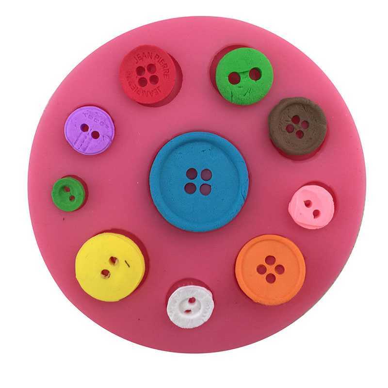 New Button Silicone Mold Kitchen DIY Cake Baking Tool Fudge Biscuit Chocolate Decoration Clay Plaster Button Shape Silicone Mold