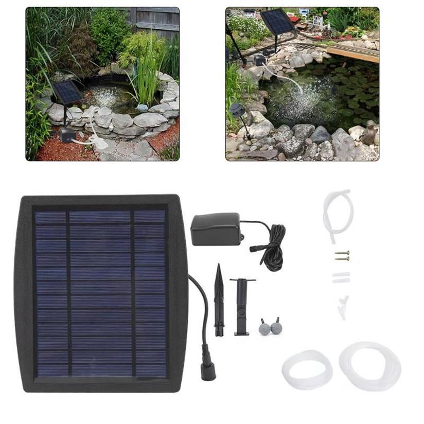 Accessoires de pompes à air Kit de pompe solaire insérant un aérateur d'oxygénateur d'eau souterraine avec des tuyaux d'oxygène pierre pour étang poissons jardin 294y