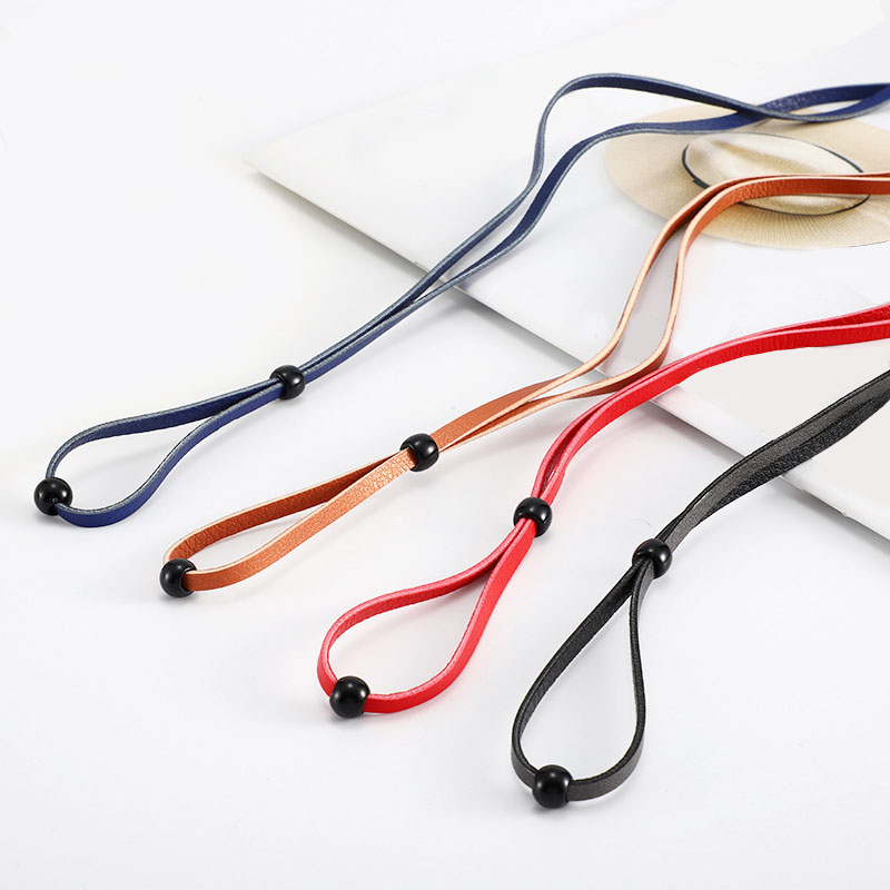 Cadeias de óculos de couro PU ajustáveis ​​Leitura de óculos de cordão de cinta de solteira link link Chain Holder Wholesale