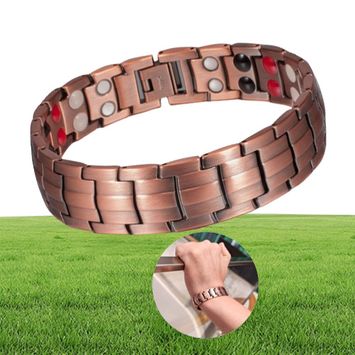 Pure Copper Energy Bracelet Men Germanium Therapeutic Magnetic Bracelet Copper Vintage Chain Link Bracelets for Men Arthritis 22026594128