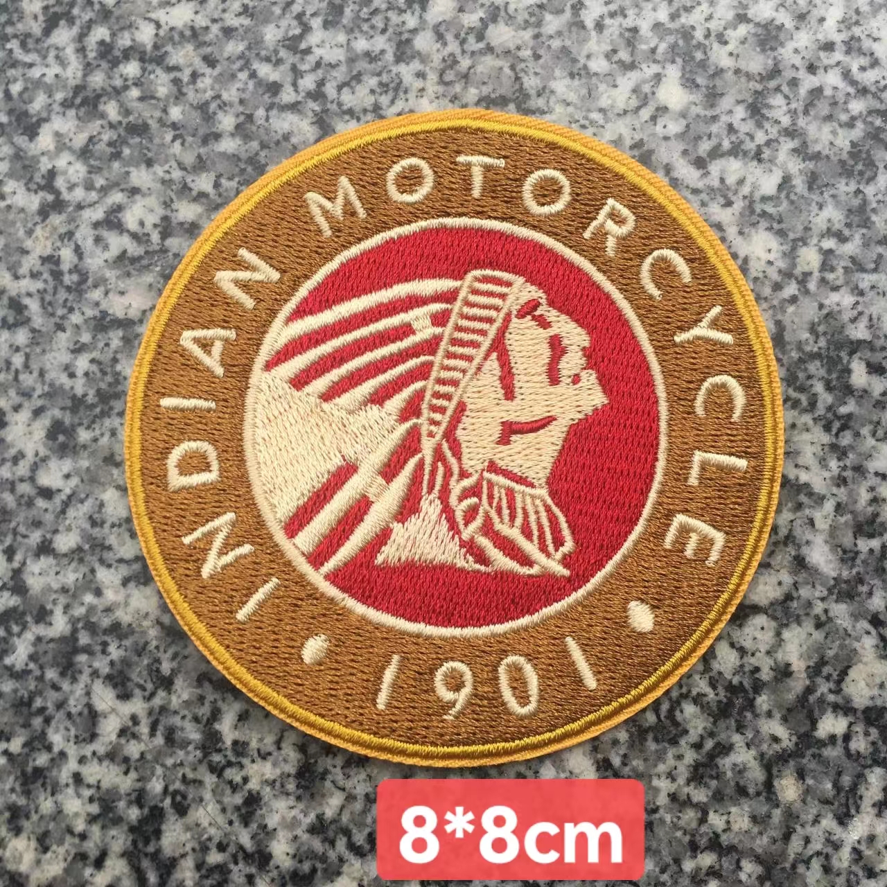 Badges personnalisés 1901 INDIAN MOTORCYCLE Rocker brodé thermocollant à coudre pour moto Biker Club MC veste avant Punk gilet patch autocollant brodé détaillé