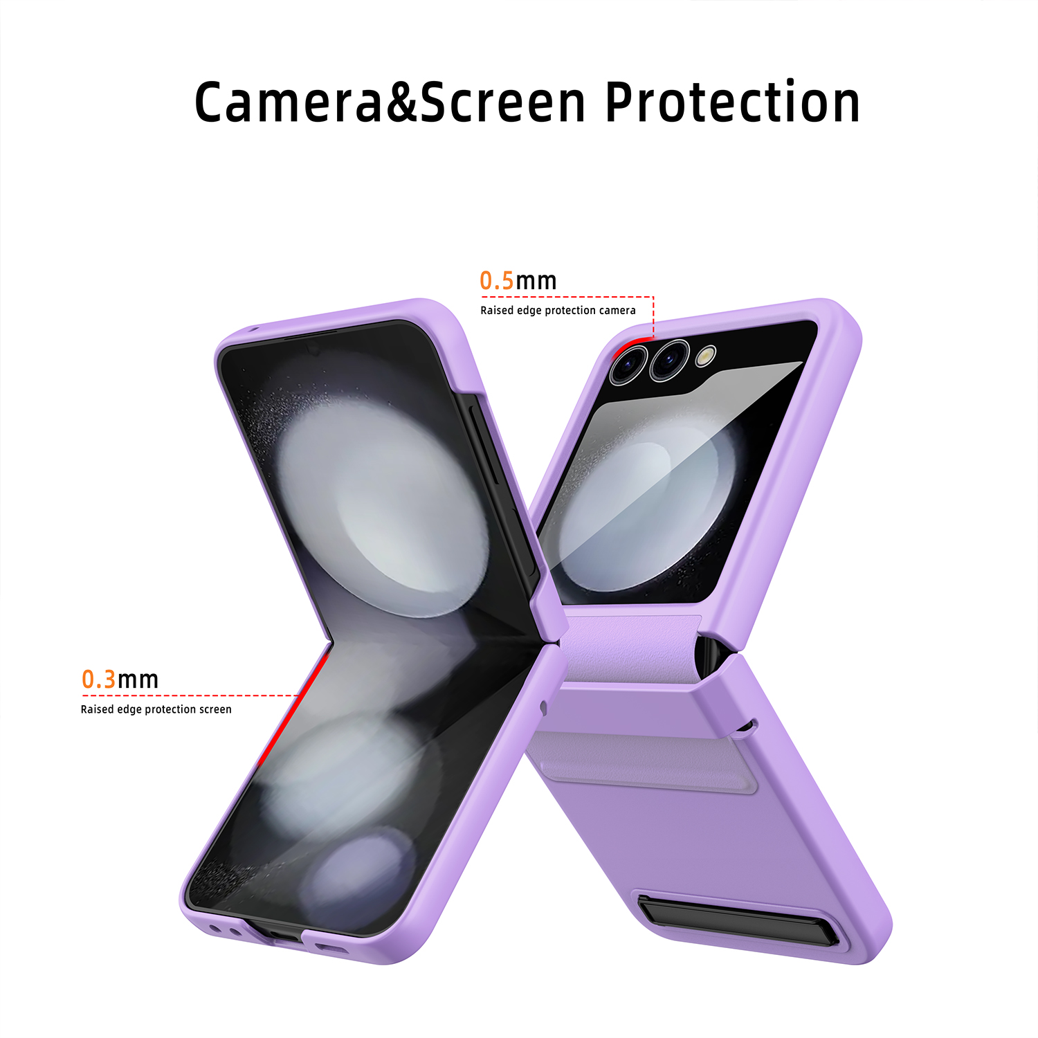 Étui multicolore rétractable pour Samsung Galaxy Z Flip 5, avec charnière souple, support de Protection en Film de verre