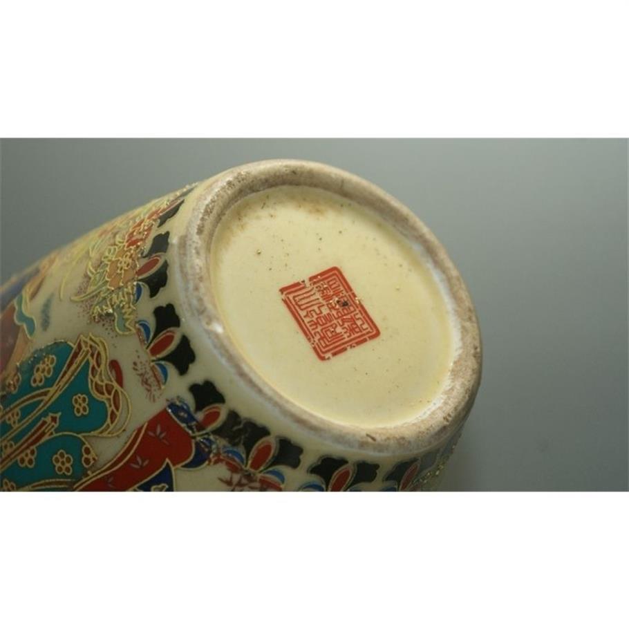 Vasos de porcelana de esmalte antigo pintados de porcelana antiga Vasos colecionáveis pintados de porcelana LJ201209268q