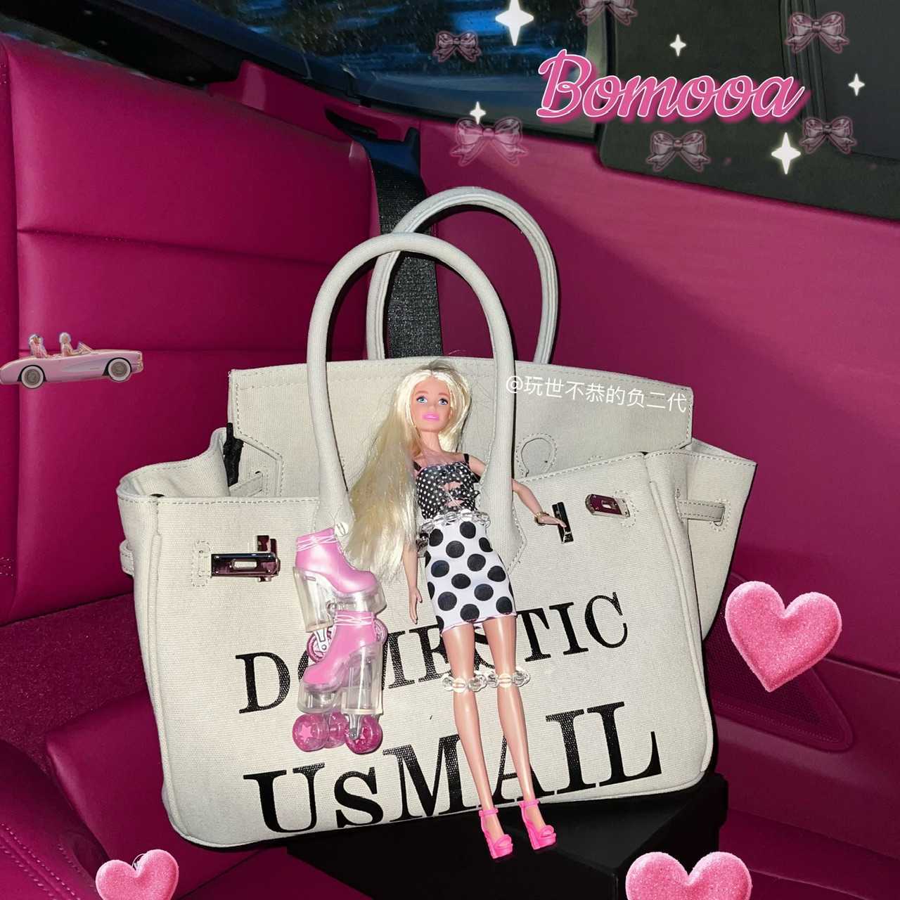 borse tote originali B-rikis negozio online dicembre design di nicchia pratico grande capacità ideale contenere bambola Barbie tela con vero logo