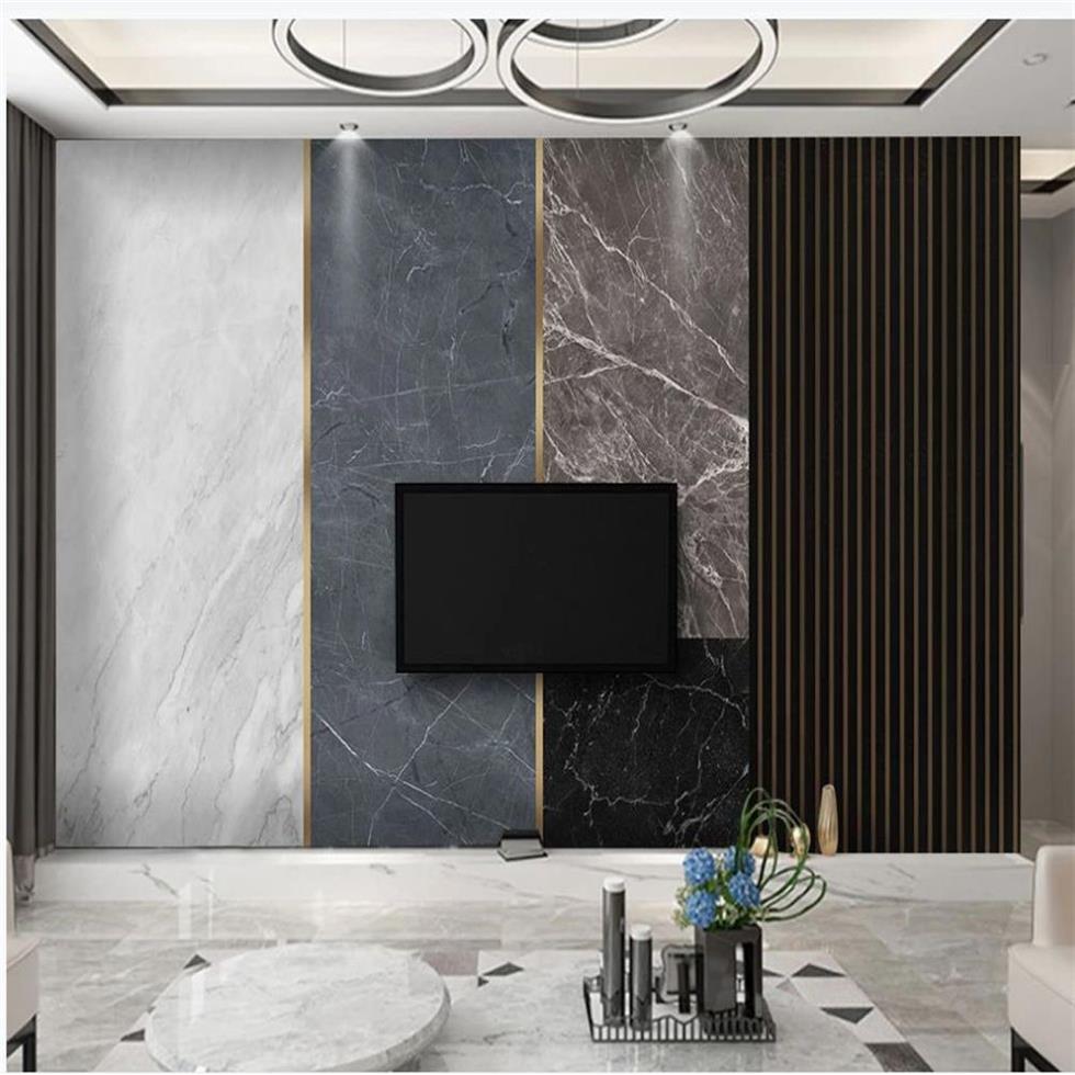 Papel de parede moderno moderno para sala de estar minimalista pedra mármore papéis de parede padrão abstrato geométrico grão de madeira fundo wall2484