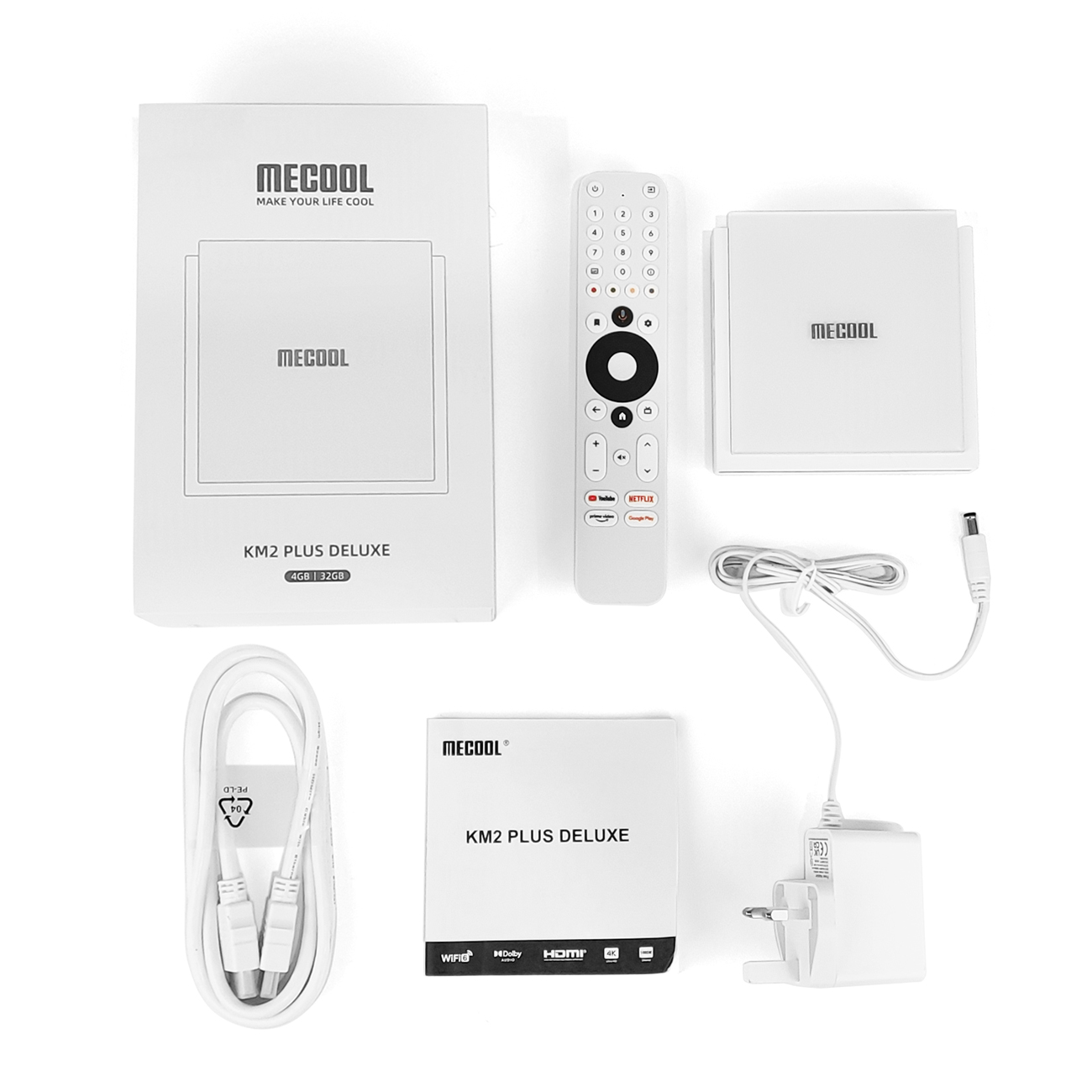 2024 nouveau Mecool KM2 Plus Deluxe Android 11 TV Box Amlogic S905X4 4GB 32GB certifié Google Netfil 4K ATV BOX 5G WiFi 6 Doby Atm0s Audio TVBOX