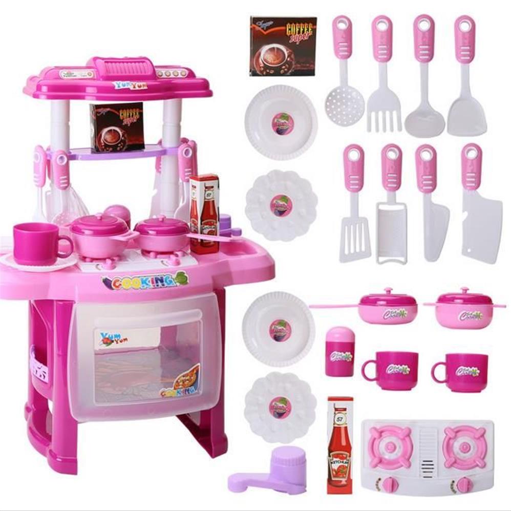 Whole-Kids Kitchen set kinderen Keuken Speelgoed Grote Keuken Koken Simulatie Model Speel Speelgoed voor Meisje Baby241i