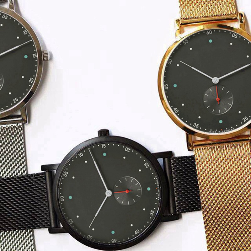 Nuovo orologio di qualità da 8 mm quadrante il tempo libero orologi da uomo indipendenti secondi in acciaio orologi da polso in pelle