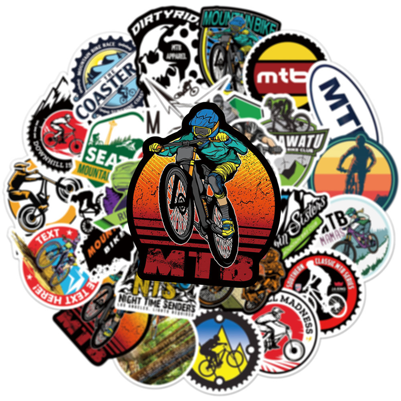 50 pièces autocollants de vélo de montagne vtt vélo graffiti autocollants pour bricolage bagages ordinateur portable planche à roulettes moto vélo autocollants L50-106