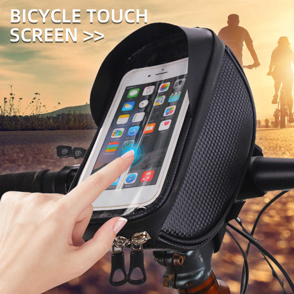 Borse laterali universali biciclette Touch screen impermeabile Manubrio auto di grande capacità Borse tubo superiore anteriore Supporto telefono Borsa bici MTB 0201