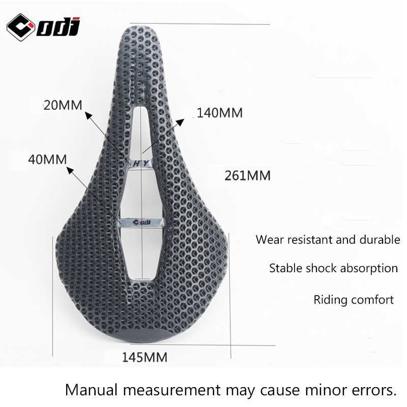 Saddles Bisiklet 3d Baskılı Karbon Raylar Bonga Sökü Geniş İçi Boş Yarış Konforlu MTB Mountain Yol Bisiklet Koltuk Silinme Yastığı 0131