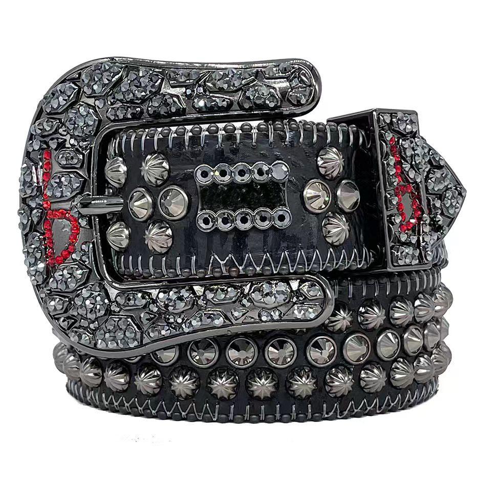 Designer di cinture BB Cintura Simon Fashion for Men Women Women Shiny Diamond Belt Black on Black Blue White Multicolour con rhinestones bling253n