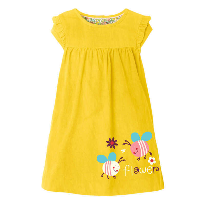 Girl's es maven Pretty Summer New Year 2022 Baby Girls Short Sleeves Flower Dress with Little Bees Lovely for Kids2-7year 0131