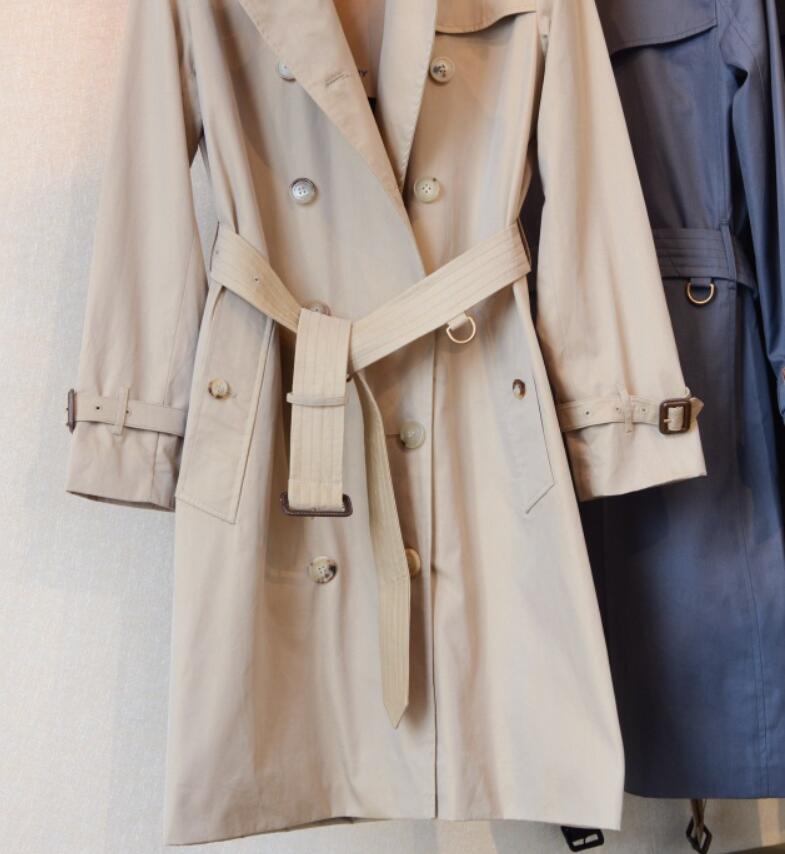 HOT CLASSIC! women fashion England trench coat/high quality thick cotton middle long style belted slim fit trench/ladies trench for spring and autum KENF450 size S-XXL