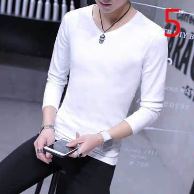 Herr t-shirts 2022 Autumn New Long-Sleeved T-shirt Male Slim Korean version av trenden med Cotton Y2302