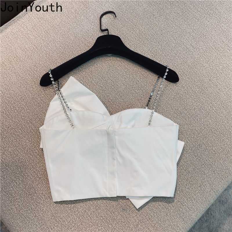 Damen Tanks Camis Joinyouth Sexy Lady Crop Top Mujer Sommer Kleidung Diamant Schleife Rückenfreie Tanks Harajuku Temperament Tees Koreanische Mode Camis Y2302