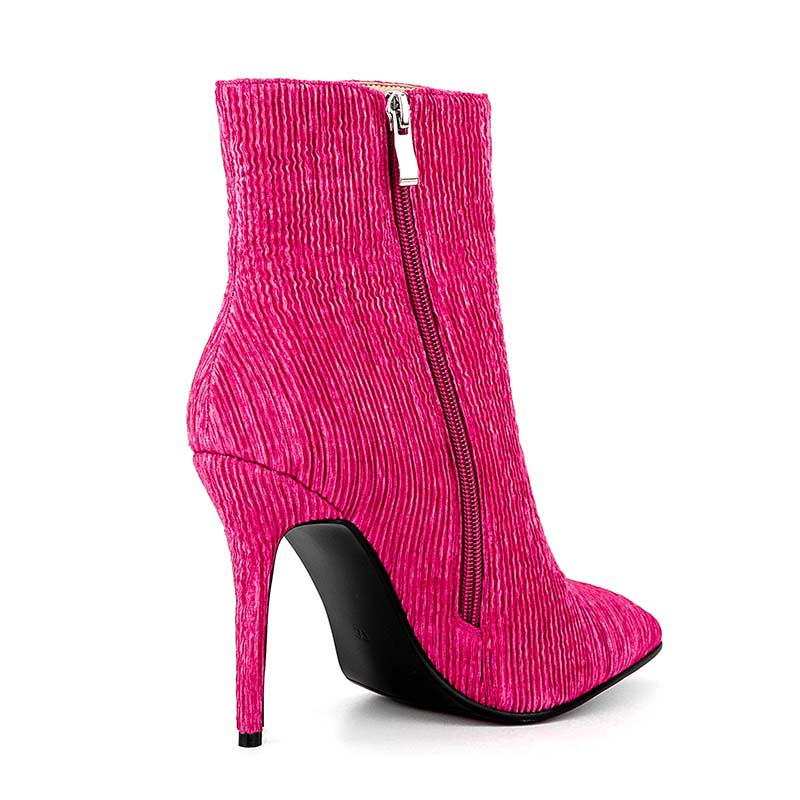 Heelslover de alta qualidade feminino botas de inverno Botas sexy saltos de estilete de ponta dos p￩s Fuchsia