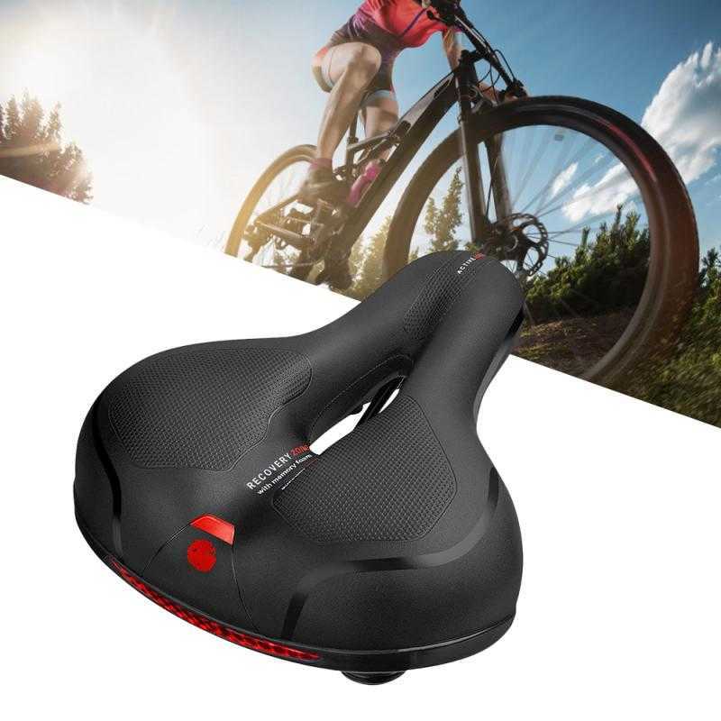 S Ny Big Butt Seat Extra Tjock Bicycle Gel Sadel Högelastisk svamp Bike Seat-Air Guide Groove Riding Equipment 0131