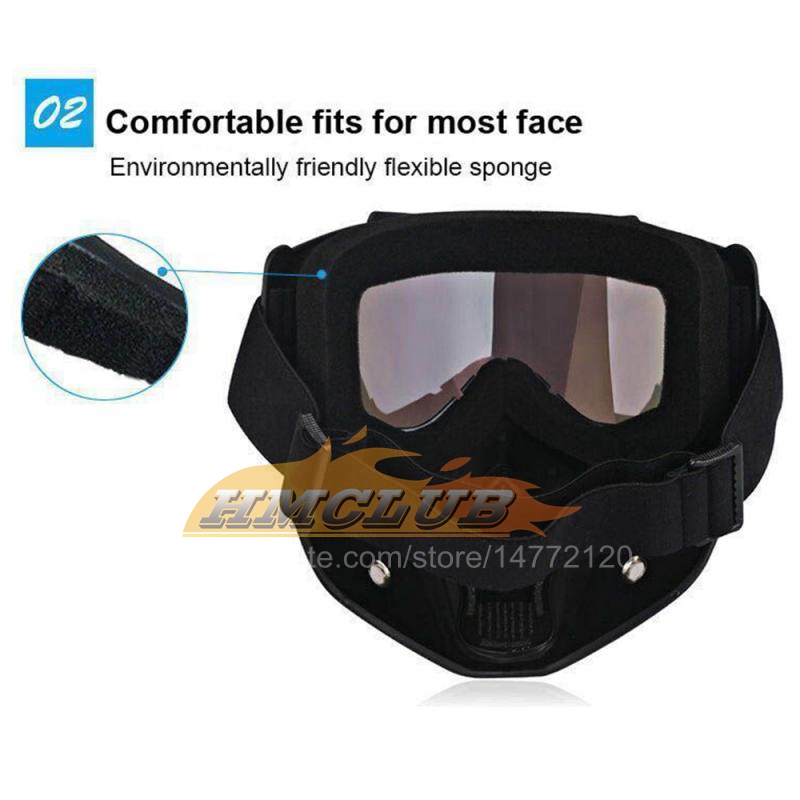 MZZ107 Maschera moto di alta qualità Maschera rimovibile viso aperto Mezza maschera Maschere tattiche bici da moto Accessori moto