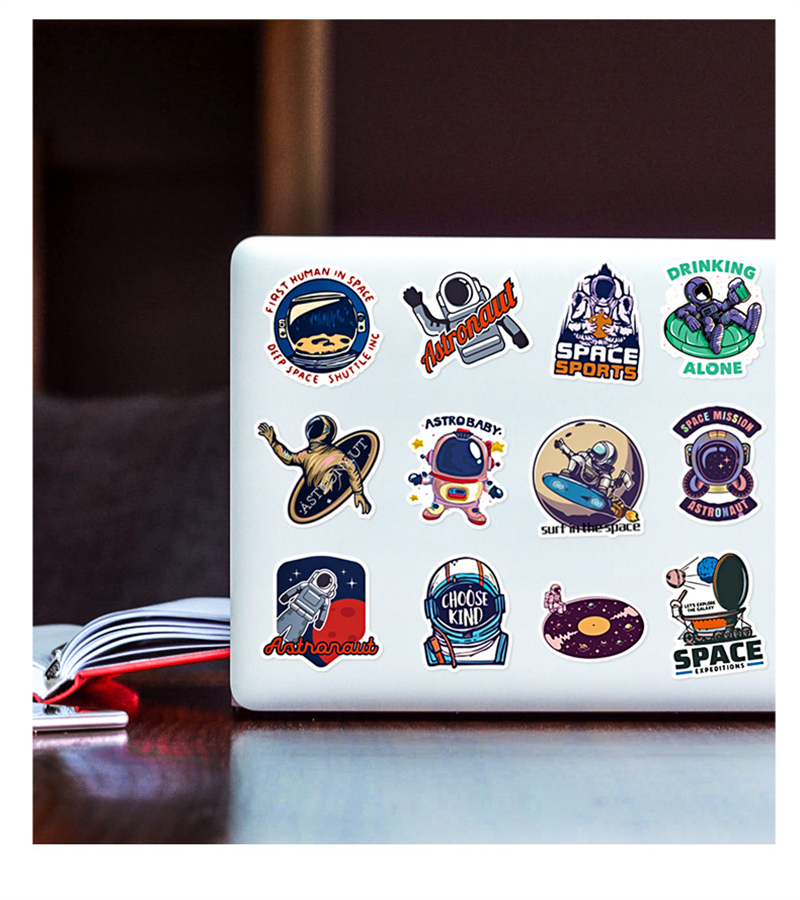 50 PZ Logo NASA Spazio Astronauta adesivi graffiti bagagli fai da te Laptop Skateboard adesivi moto bicicletta T01040342