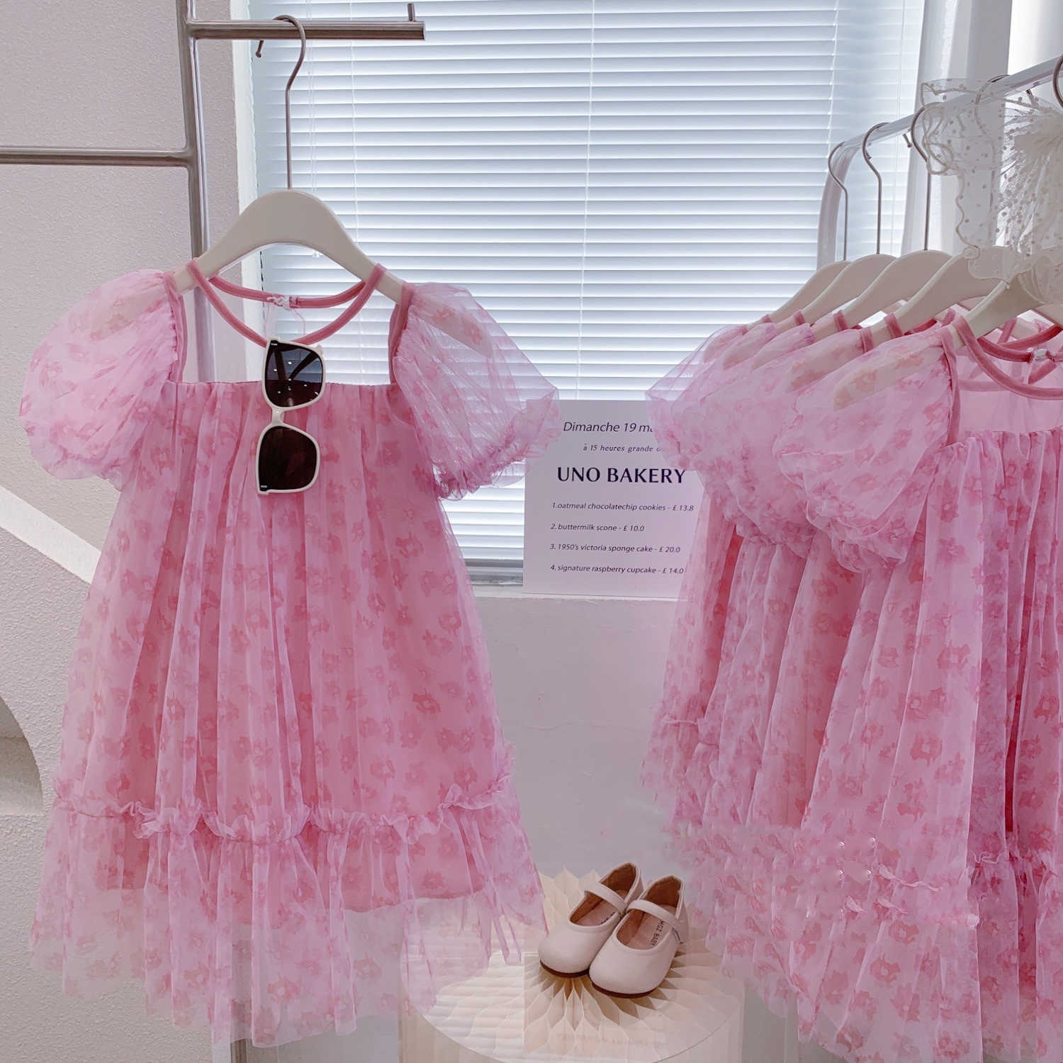 Mädchen es Mädchen Sommer Mesh Oberbekleidung Kinder Kleidung Baby Kinder Kleidung Süße Blumen Vestidos Roman Rosa Blume Prinzessin Kleid 0131