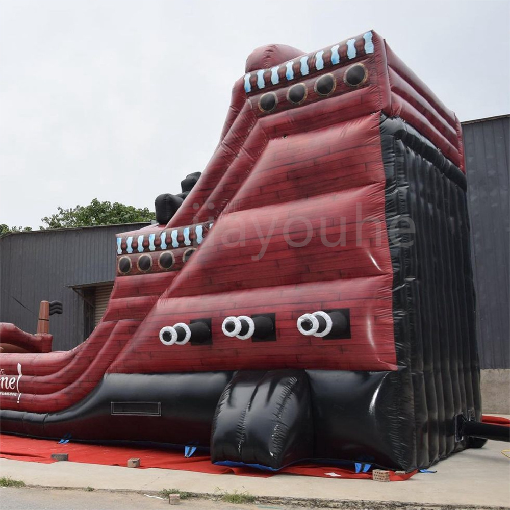 Jogos ao ar livre personalizados barco pirata inflável castelo combo bouncer de ar com slide casa de salto comercial inflável desafio de obstáculos com escalador de slides