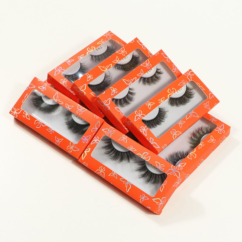 Hela Y 5D Mink Eye Lashes Crossy Long Thick 3D Volume False Eyelash med kartong5544596