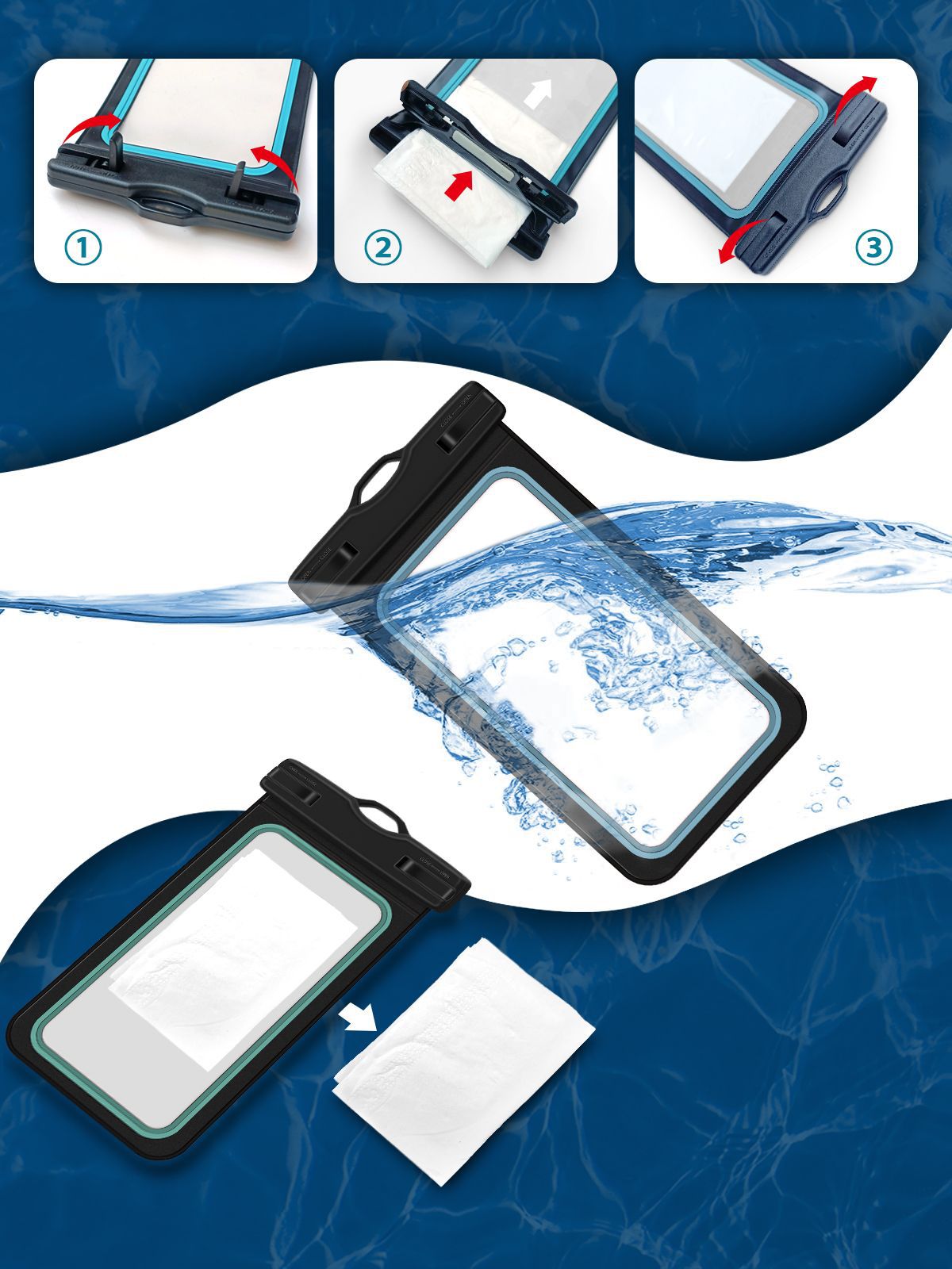 En plein air Pvc téléphone portable étuis étanches pochette Mobile plongée sac sec Camping plage natation Smartphone couverture en plastique sac transparent