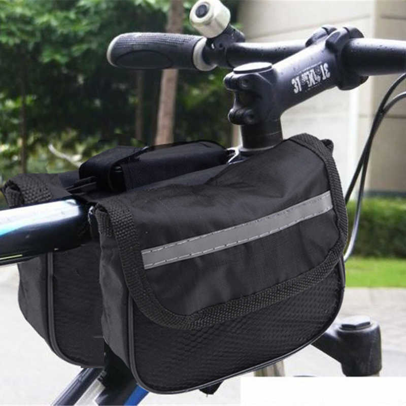 Panniers Sフロントタッチスクリーン電話マウンテンバイクトップチューブサイクリングパニエバッグ自転車用0201