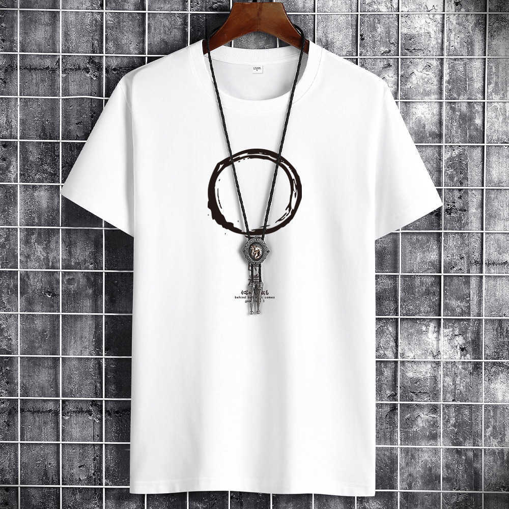 T-shirty męskie Jfuncy Summer Cotton T-shirt luźne duże rozmiar krótkie tshirty okrągłe szyję harajuku prostocie top męskie T-shirt Y2302