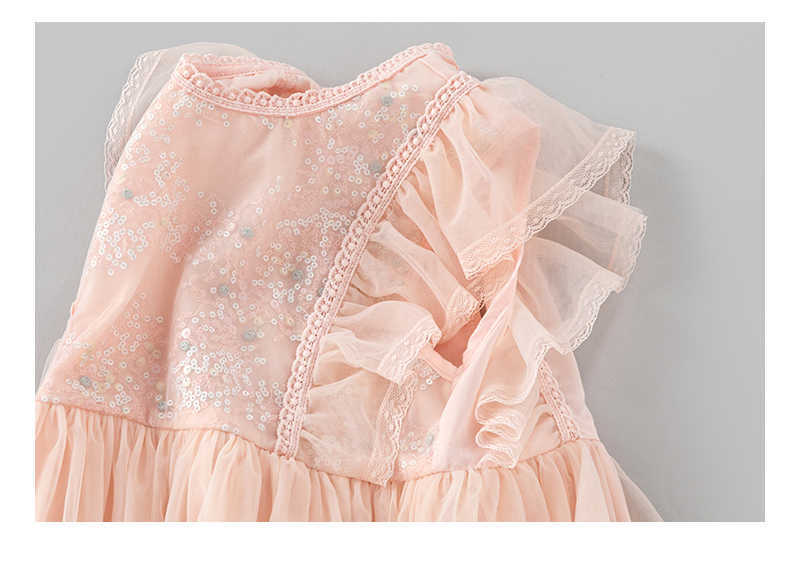 Flickans 2023 Summer Girls Princess Dress New Mesh Patchwork Children Kläder Fashion Barn ärmlösa klänningar #6842 0131