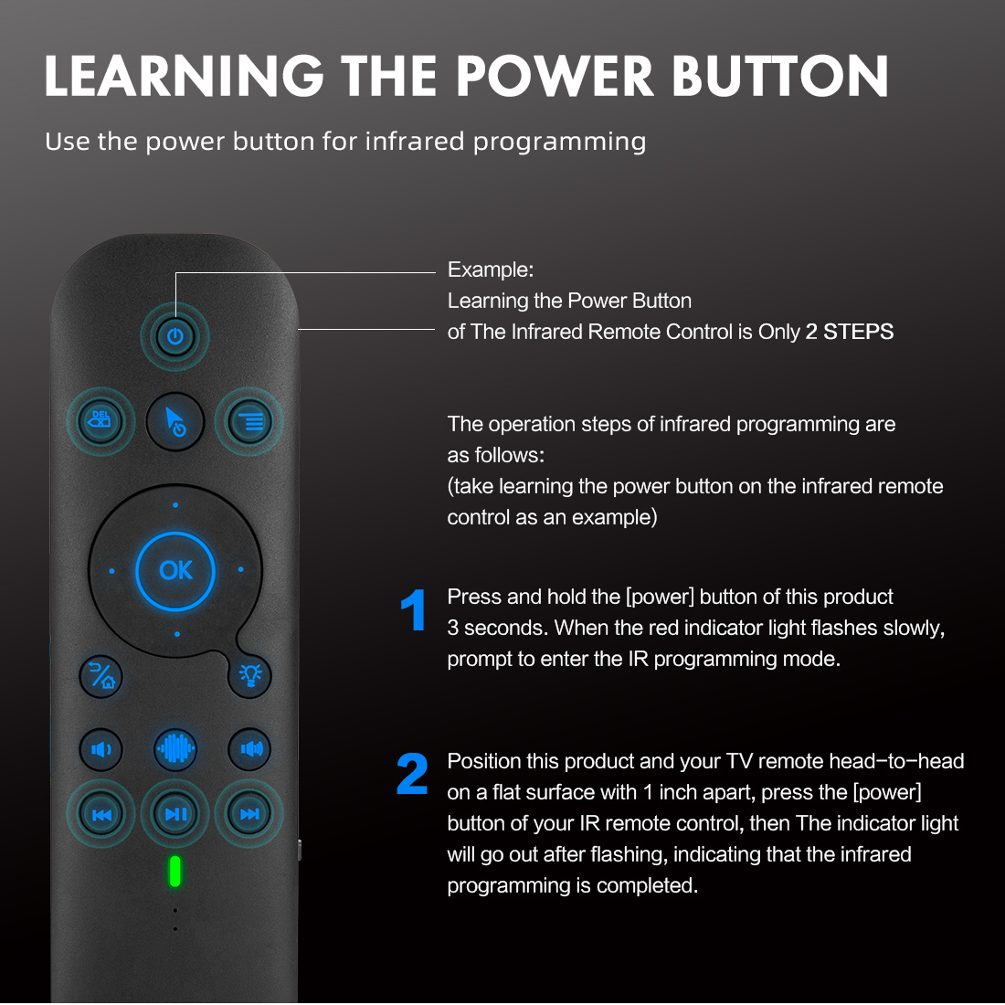 G60S Pro Air Mouse Wireless Voice Control 2.4g Bluetooth Mode Dual Mode Learning IR مع الإضاءة الخلفية لجهاز عرض تلفزيون الكمبيوتر