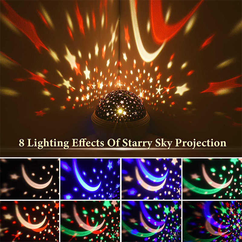 LED STAR SKY Projector Night Light com timer girando para meninos decoração de quarto de meninas Anime Lights Lights Night Lights