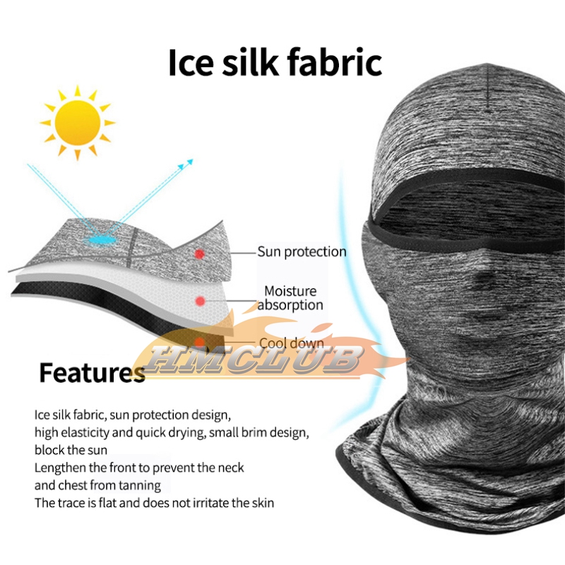 MZZ106 Motorcycle Ice Silk Face Mask Outdoor Riding Breathable Dustproof Balaclava UV Protection Full Face Cover Motorcycle Equipments