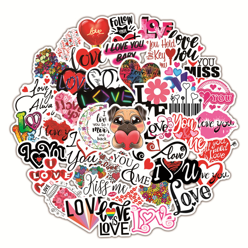 Love Stickers I Love You Graffiti Stickers for DIY Luggage Laugh-Skateboard Skateboard Potorcycle Bicycle Congles C50-267