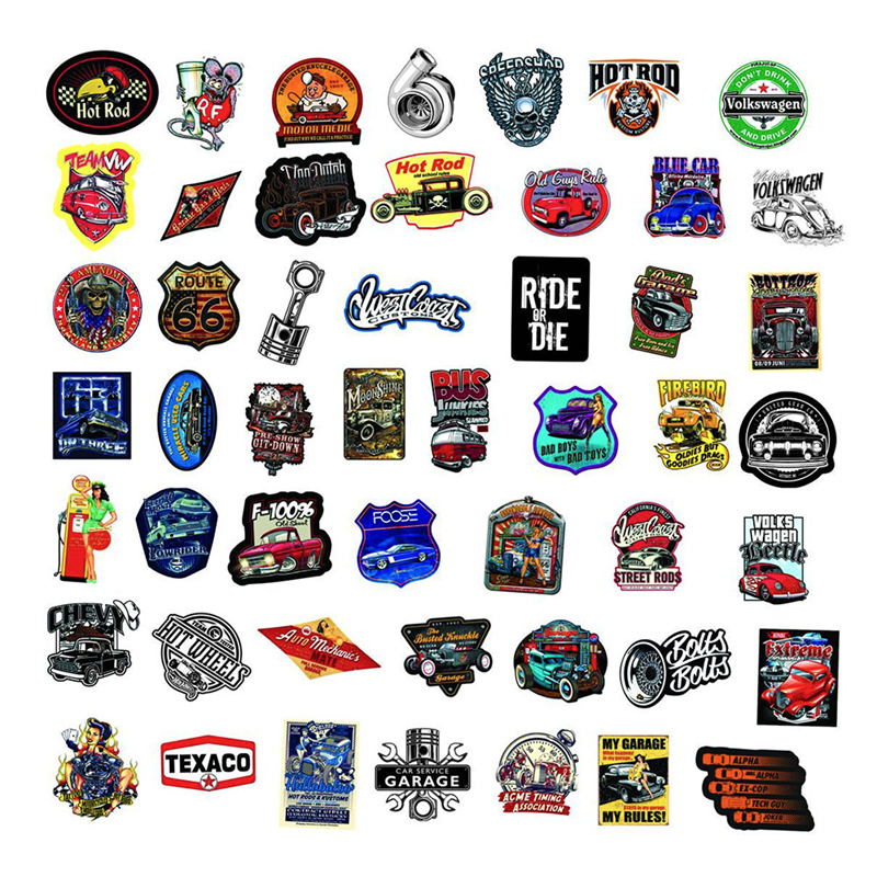 Classic Vintage Car adesivos para adolescentes adultos homens homens impermeáveis ​​Decorativo Carro velho KL003-158