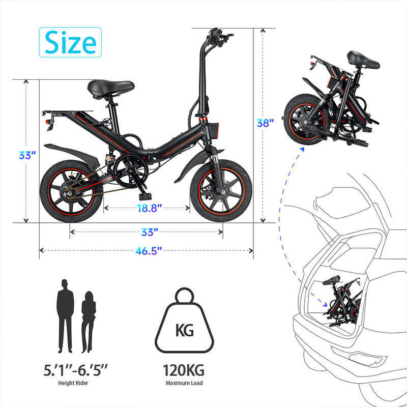 Bicicleta eléctrica 400W bicicleta plegable 14 pulgadas 48V 10Ah 70KM gama bicicleta de ciudad bicicleta eléctrica Ebike marco moto electrica aduto