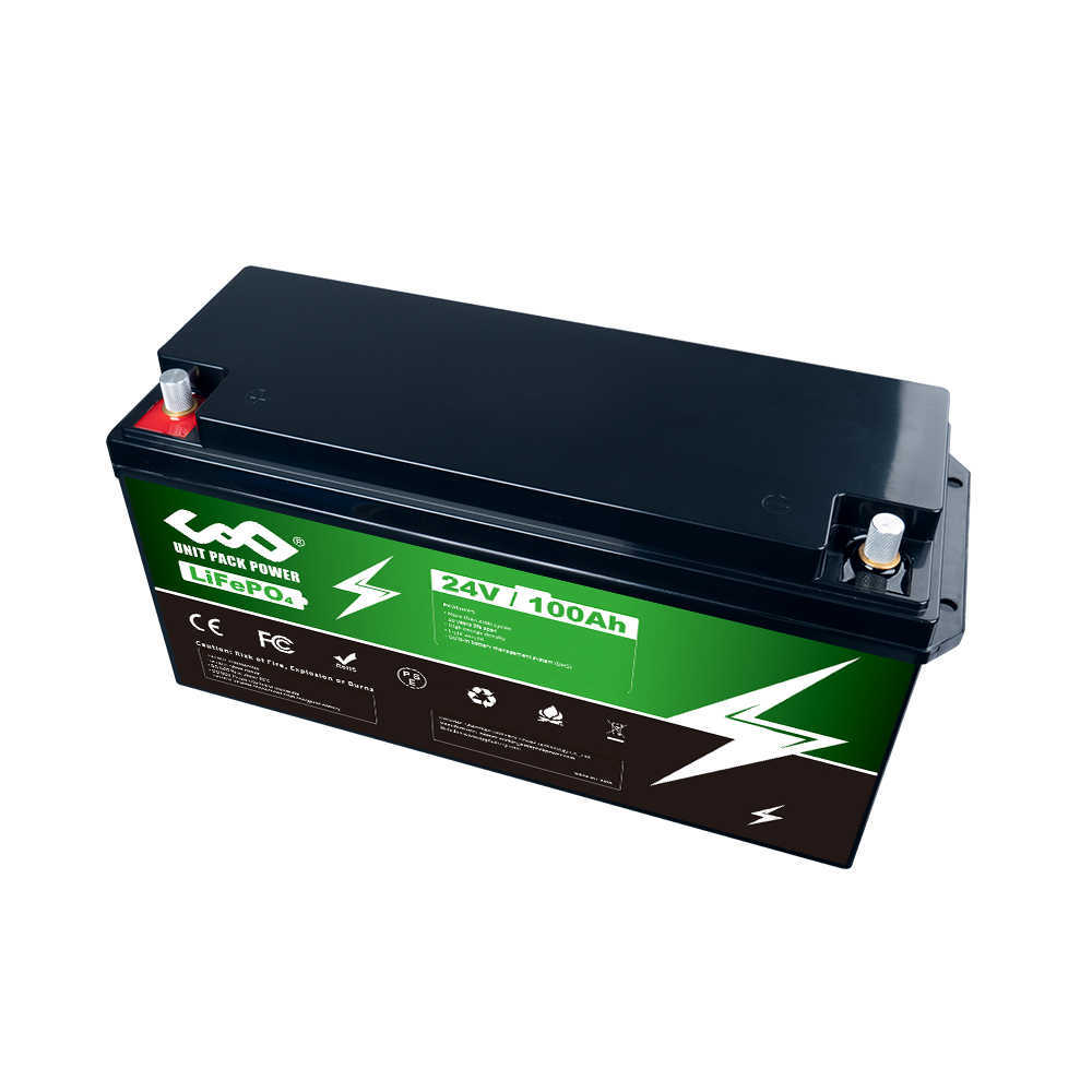 24V 100AH ​​LIFEPO4 LITIUM Batteri litium järnfosfatbatterier upp till 4000 cykler perfekta för RV Solar Marine Overland/Van