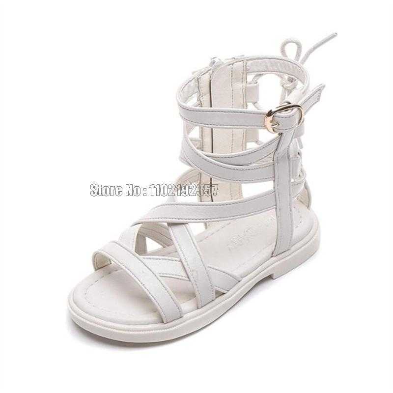 Mädchen Römische Sandalen Weichen Boden Kleine Prinzessin Sommer Neue Kinder High Top Flache Kinder Mode Strand Schuhe 0202