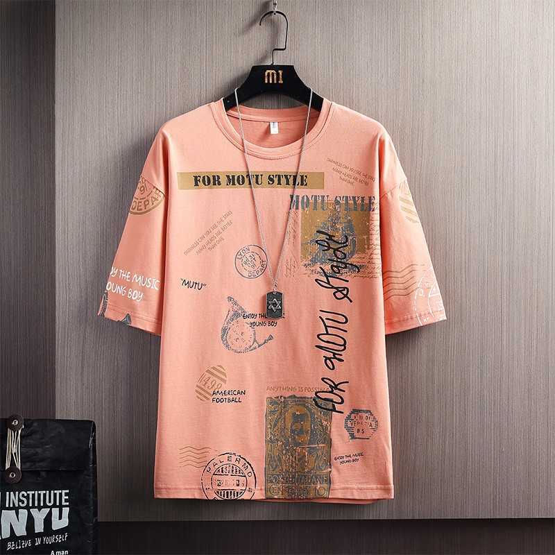 Herren-T-Shirts Sommer Herren Harajuku Print Fashion Ops Ees Kurzarm Männer lässig s Grafik Rendy Streetwear Kleidung Y2302