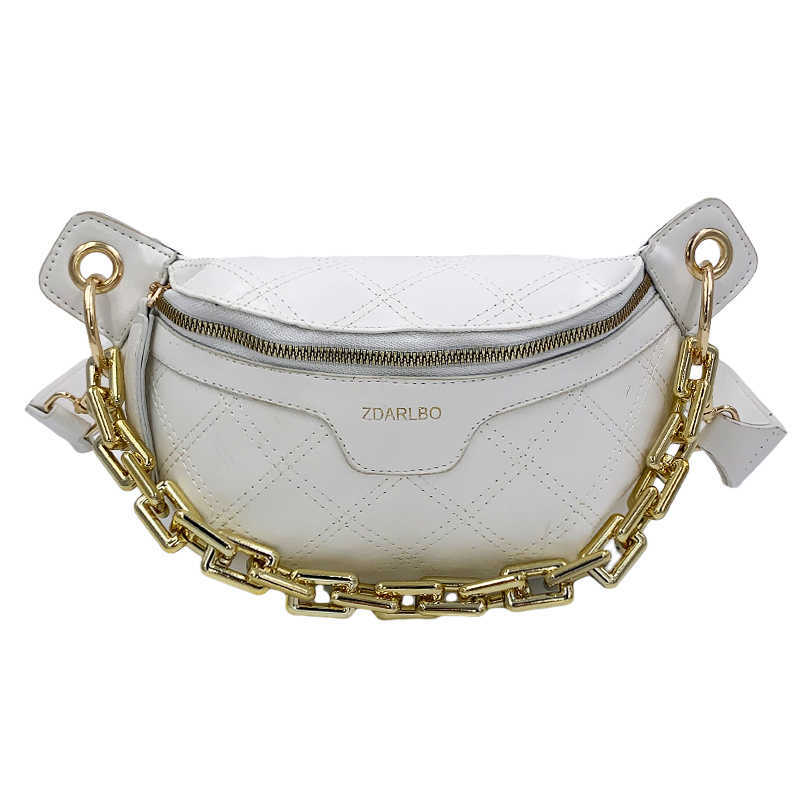 High Quality PU Women's Chest Bag Thick Chain Handbag and Purse Large Capacity Waist Shoulder s Female Fanny Pack Satchel 230202