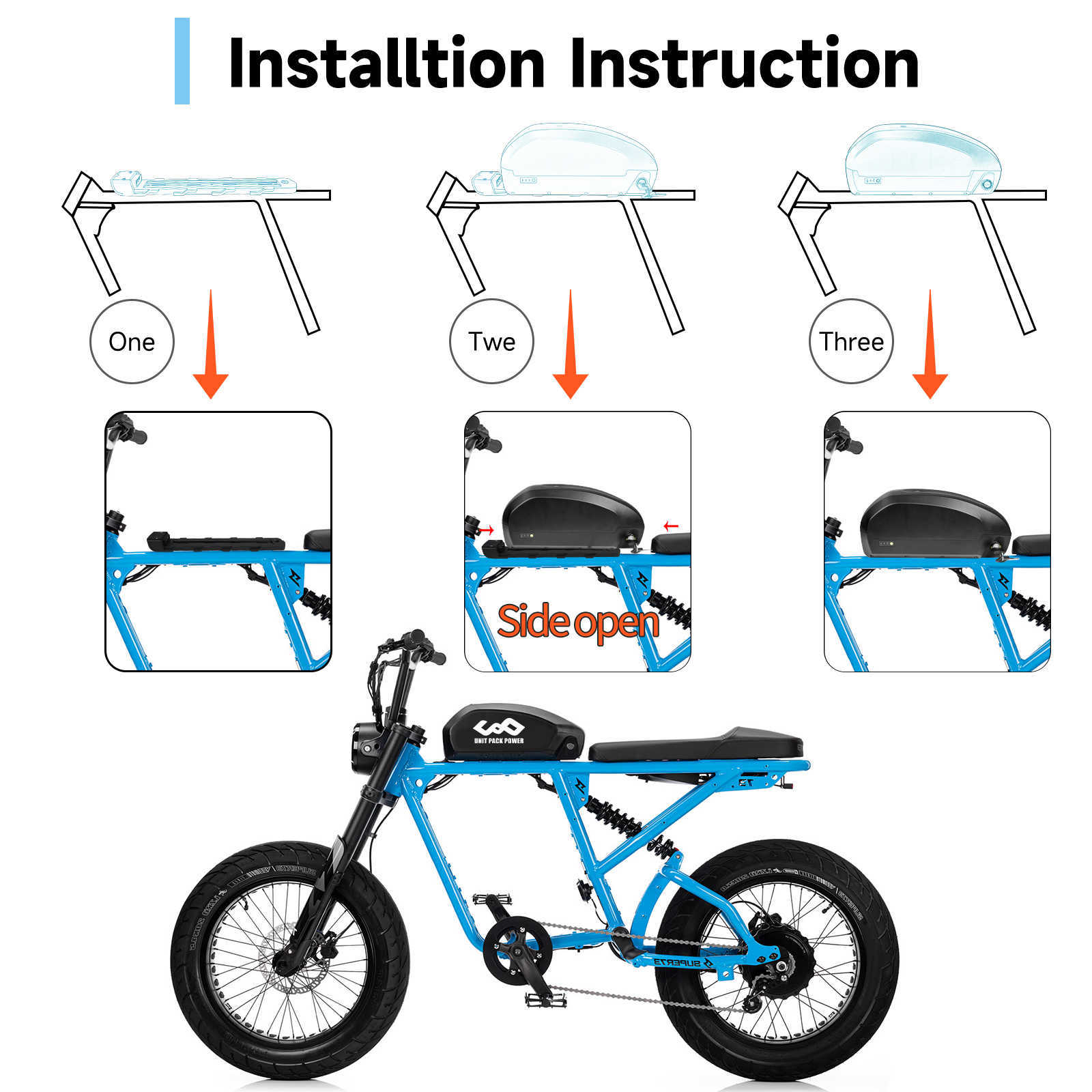 Batteria Ebike 48v Batteria bici elettrica 48V 24.5Ah 52V 19.2AH Celle della batteria Confezione Max 40A BMS bici BaFang da 500W 750W 1000W