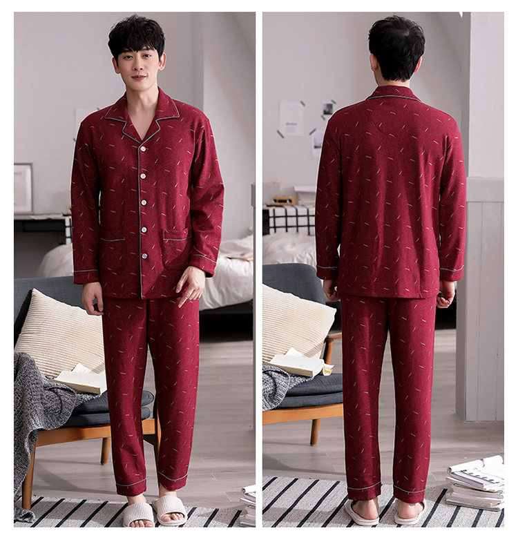 Slaapkleding voor heren Red Plaid Men Pyjama Spring Summer Katoen Pyjama Sets Casual mannelijke Pijama Super Kwaliteit Ademend comfortabele slaapkleding