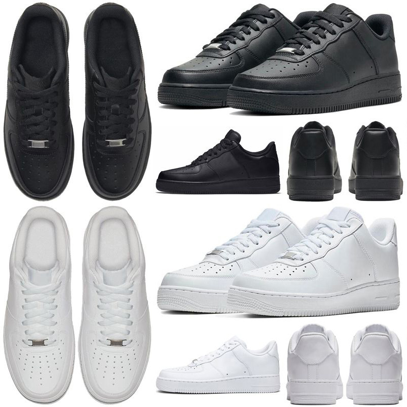 2023 AF1 Sneakers Fashion Mens Womens Shoes Classic Triple Black and White Flat Platform Trainers 1 Low 07 Men Women Casual Shoe Simple Running Sneaker US 12 13 EUR 46 47