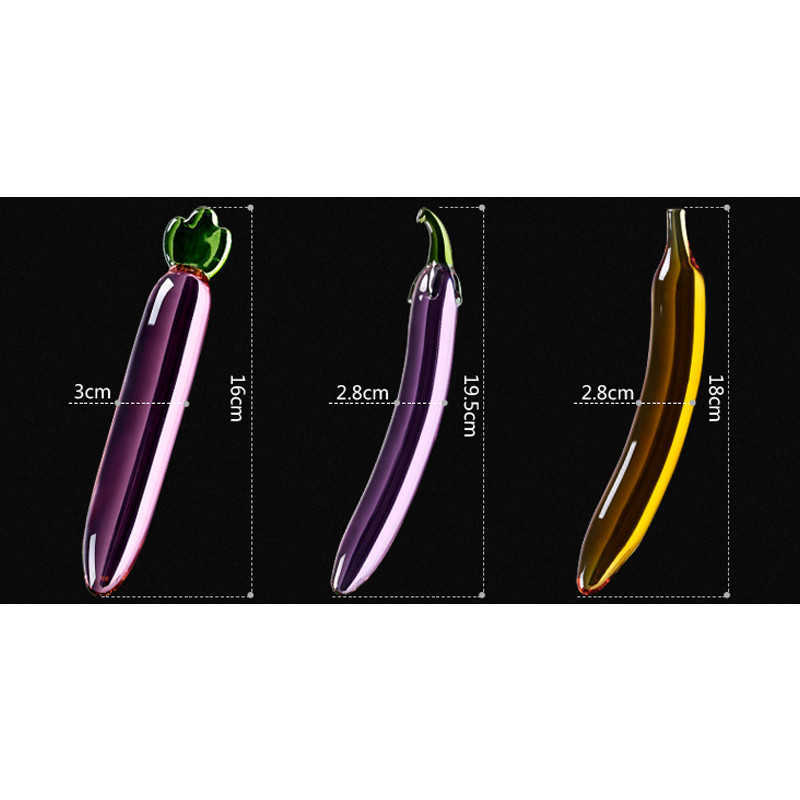 Dildo Glass for Women Masturbation Sex Toy Fruit Vegetable Artificial Penis Anal Plug Tune Gays Product 0804